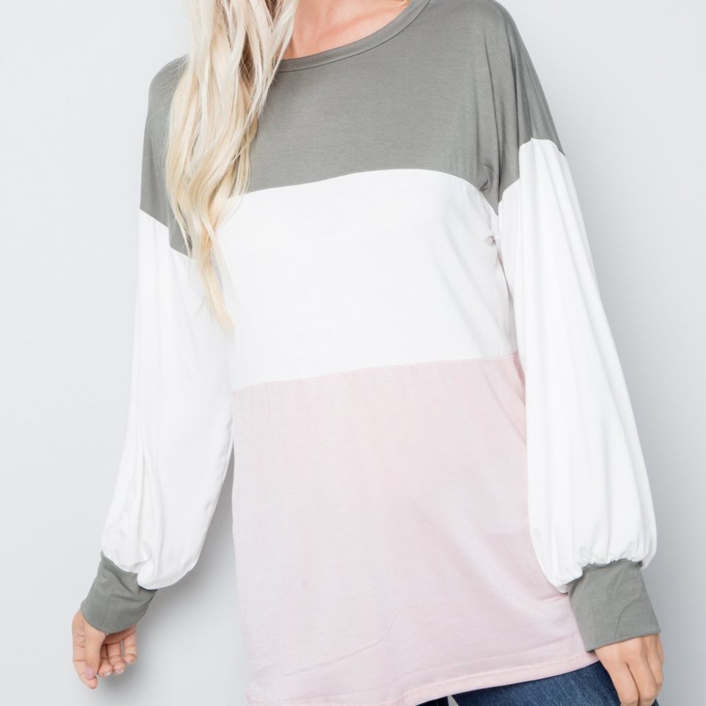 COLOR BLOCK TUNIC TOP